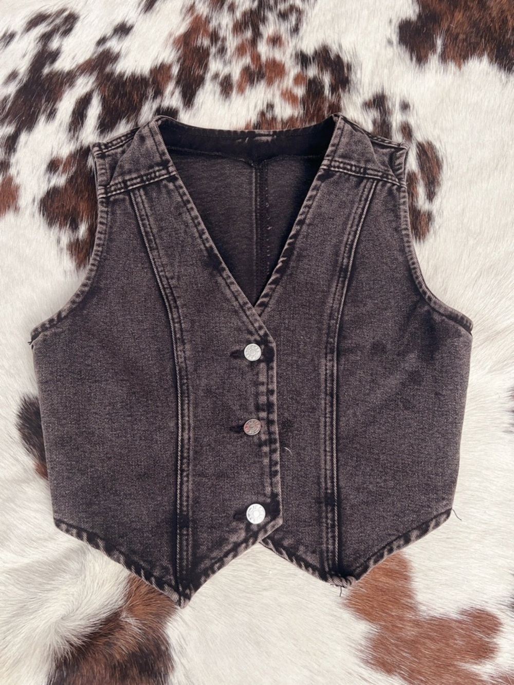 Black Denim Vest NWT